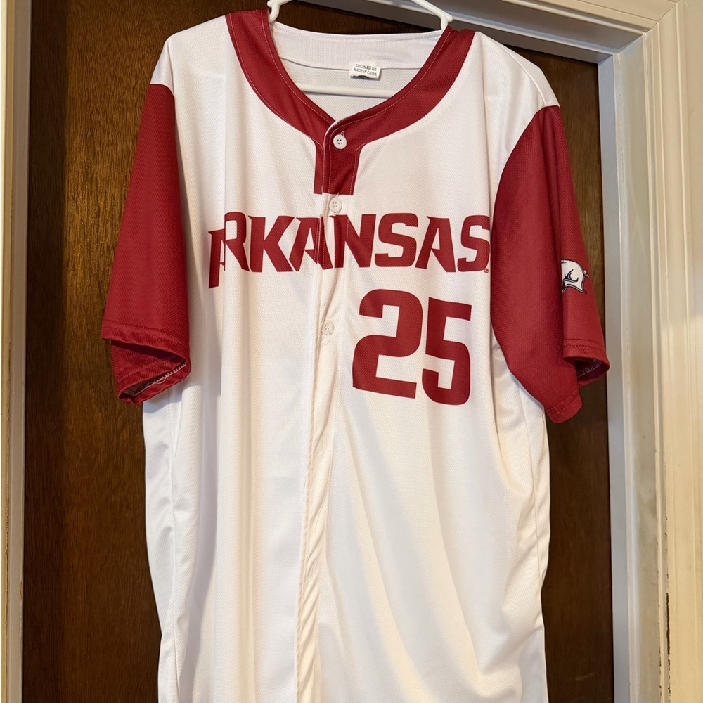 Arkansas Red and White Baseball Jersey